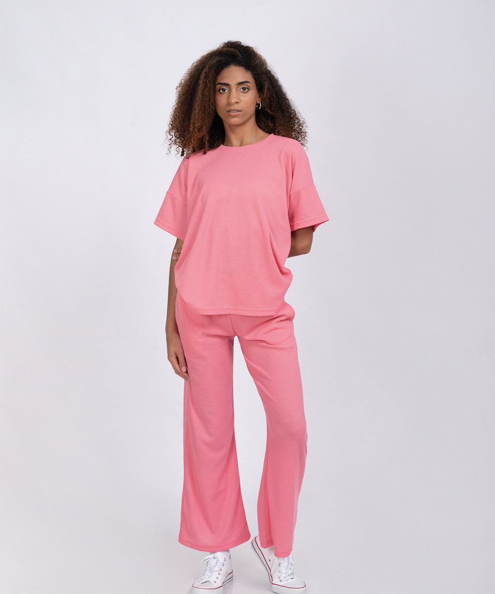 Set Chloe Rosa - Polo Oversized + Pant
