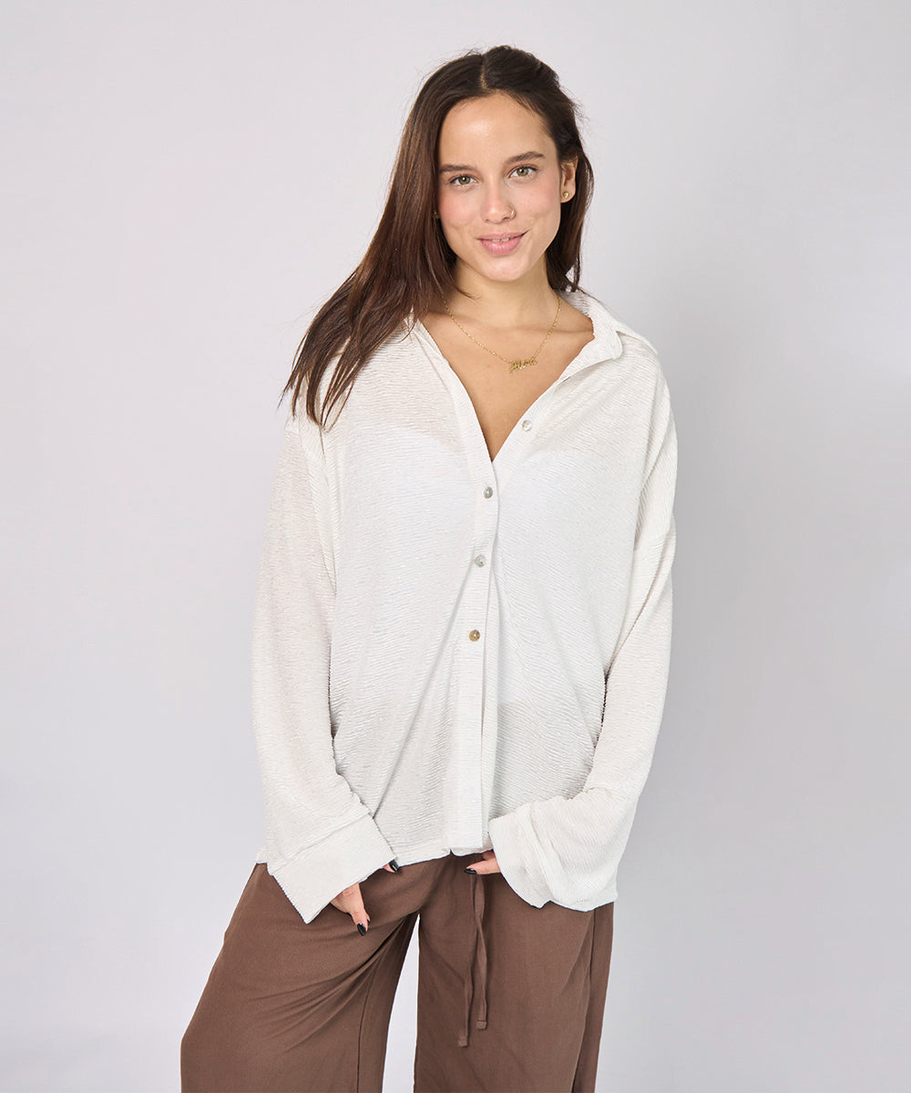 Camisa Renee Plisada Perla