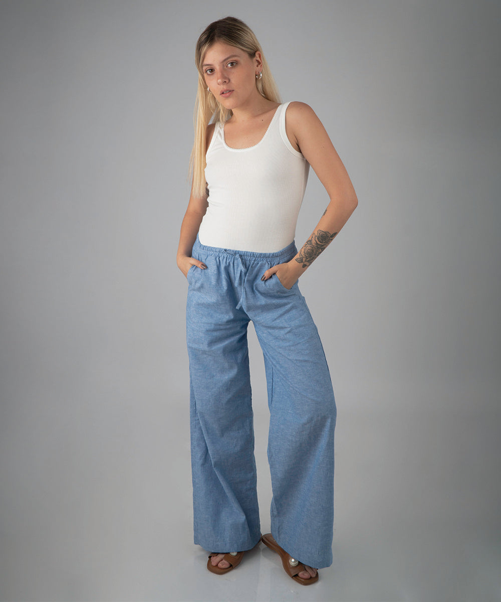 Pant Martina Azul Lino