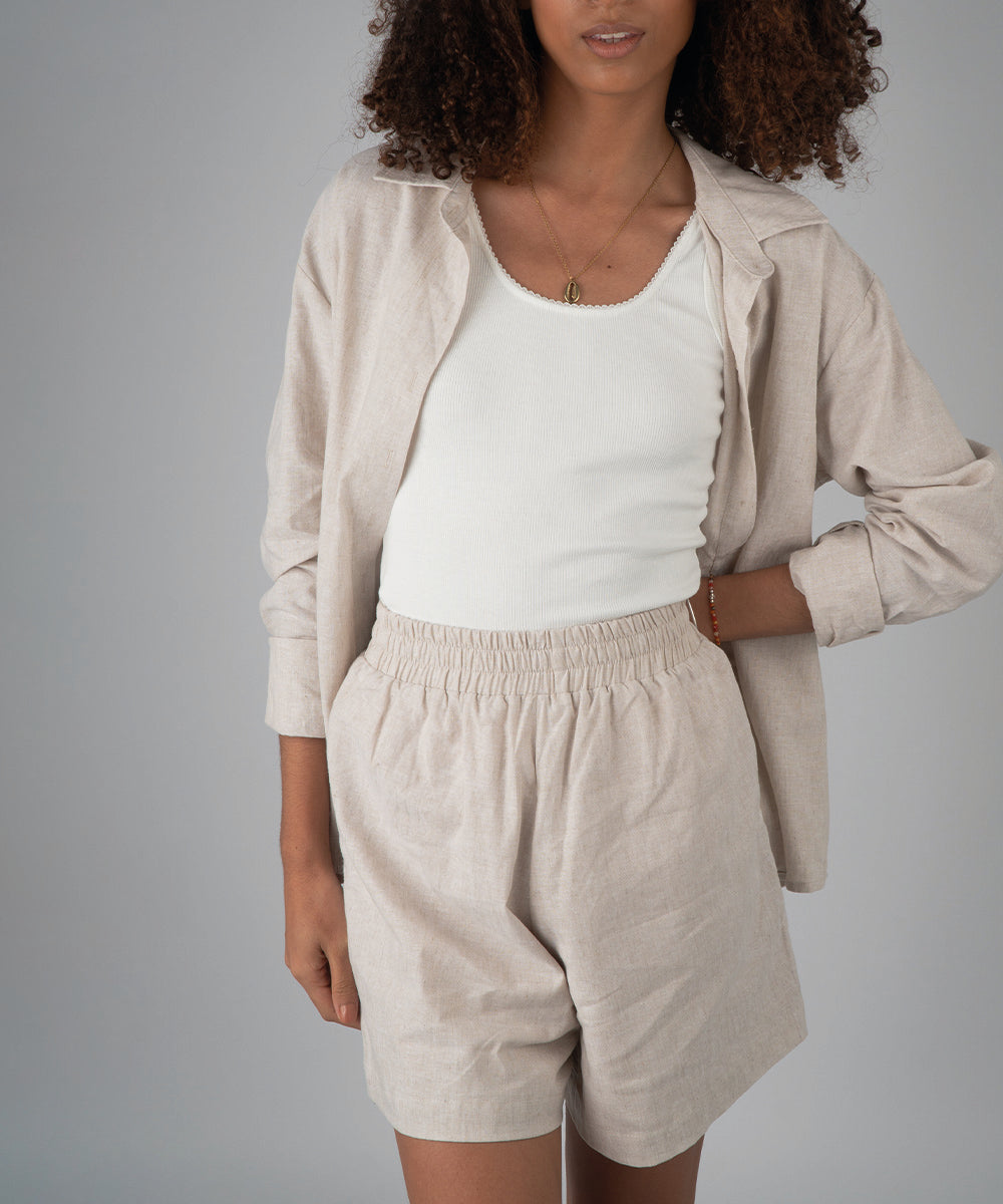 Set Andra Beige - Camisa + Short