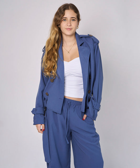 Trench Coat Nella Azul