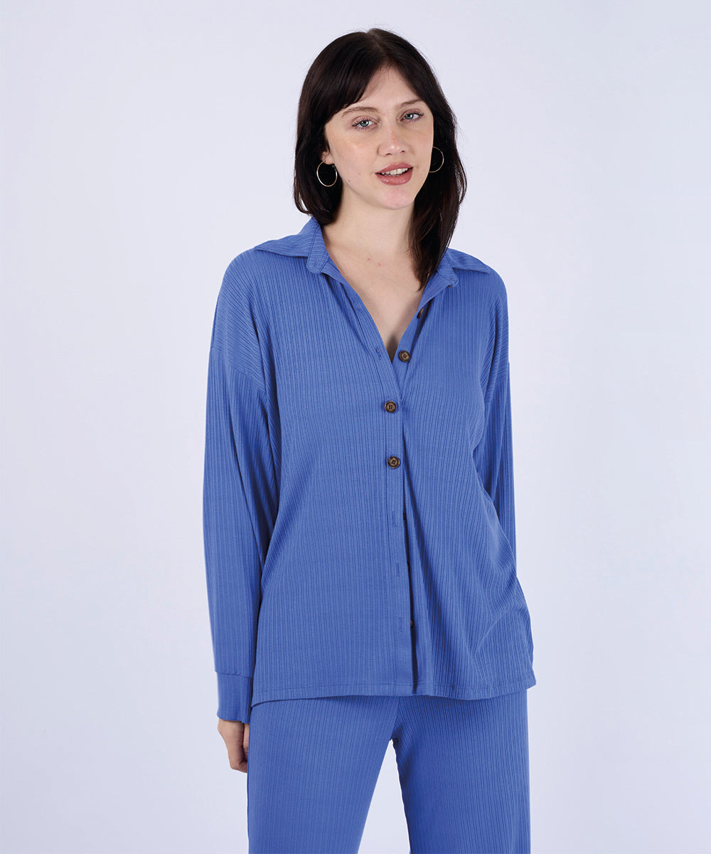 Camisa Renee Rib Azul