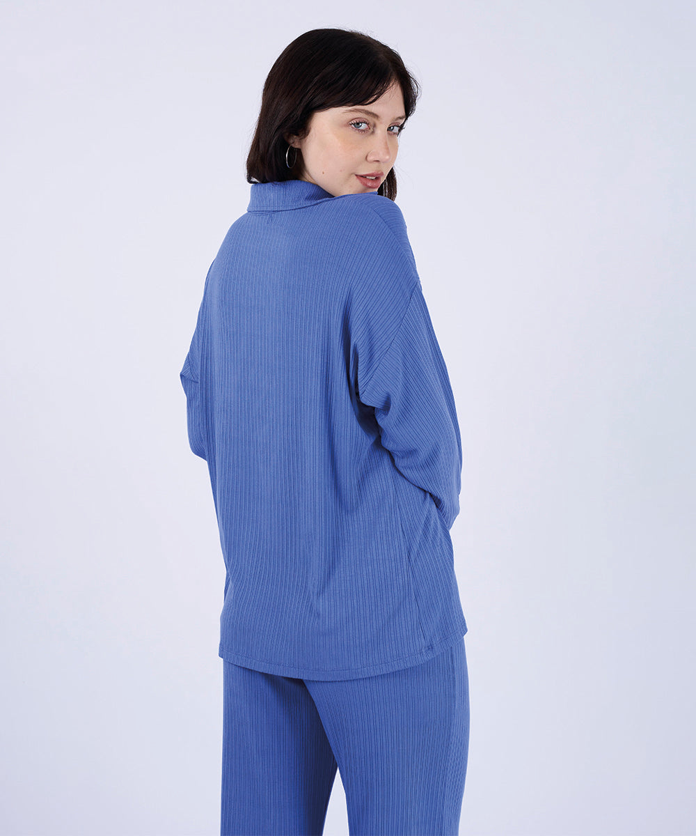 Camisa Renee Rib Azul