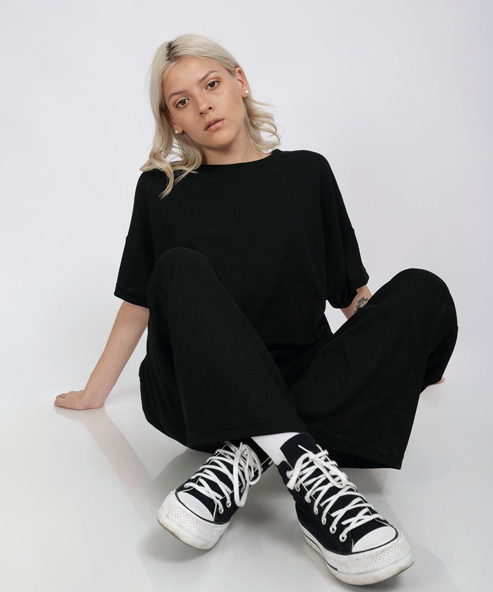 Set Chloe Negro - Polo Oversized + Pant