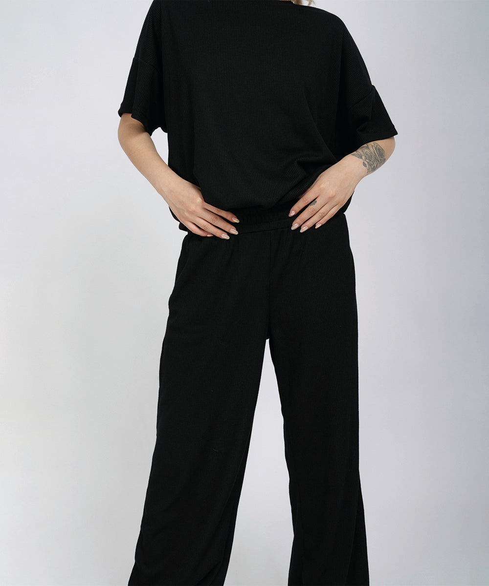 Set Chloe Negro - Polo Oversized + Pant