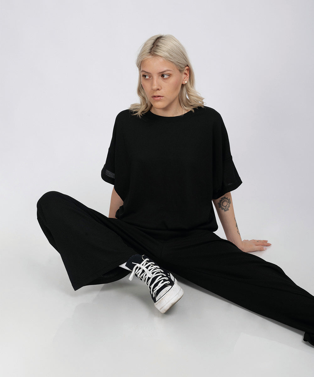 Set Chloe Negro - Polo Oversized + Pant