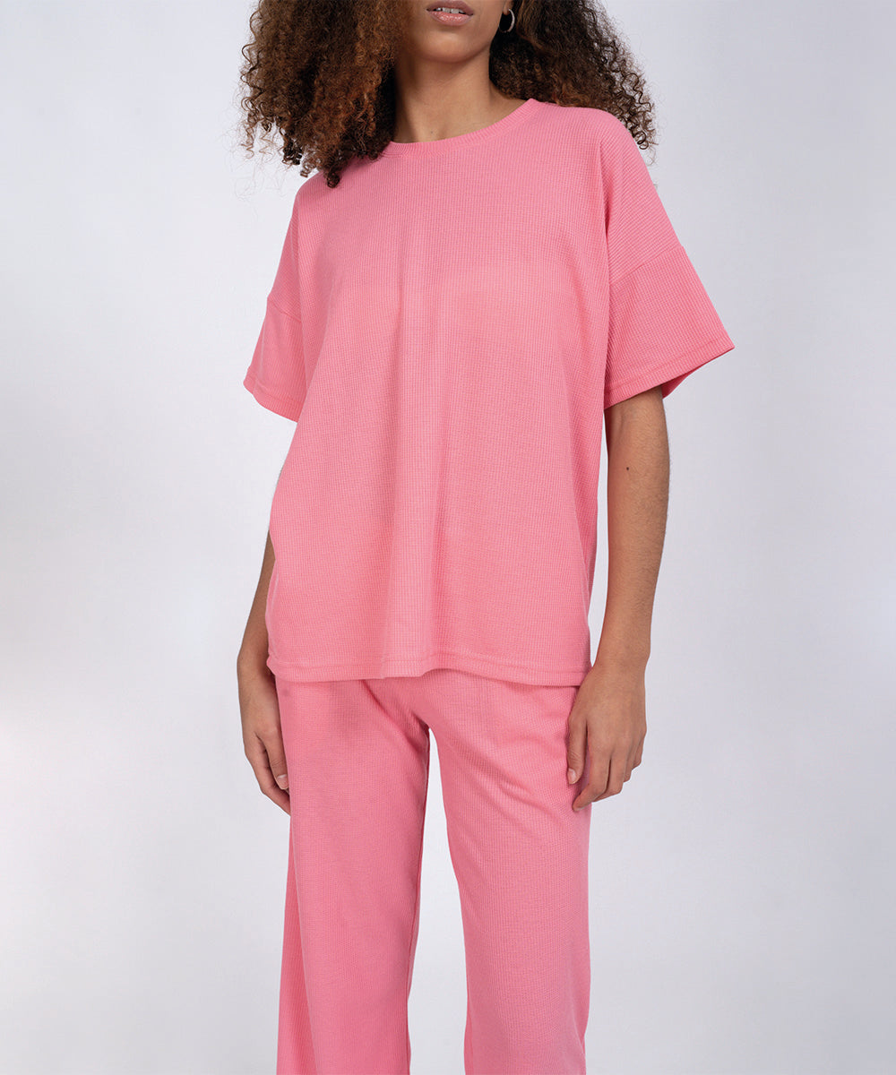 Set Chloe Rosa - Polo Oversized + Pant