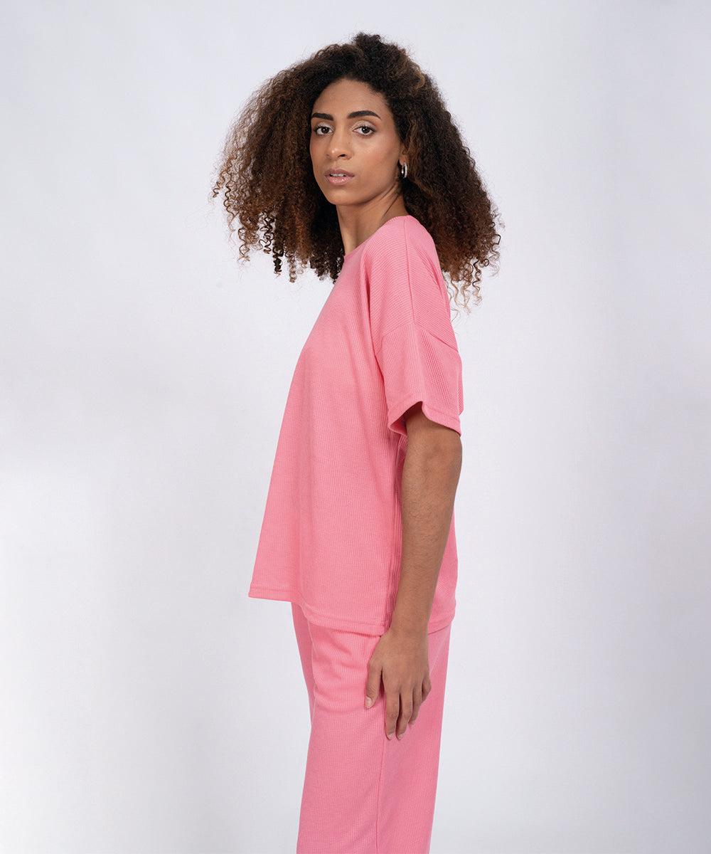 Set Chloe Rosa - Polo Oversized + Pant